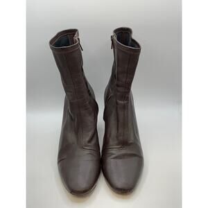 LOEFFLER RANDALL Women's Brown Leather Heeled Mid Boots SZ 8.5